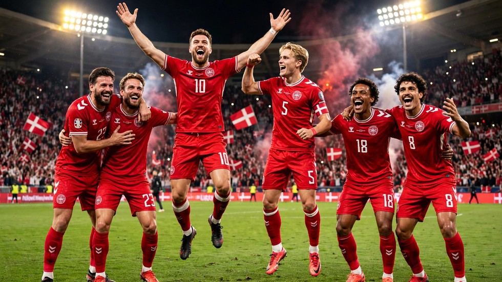 Vol voetbalstadion met spelers bij de aftrap onder schijnwerpers
